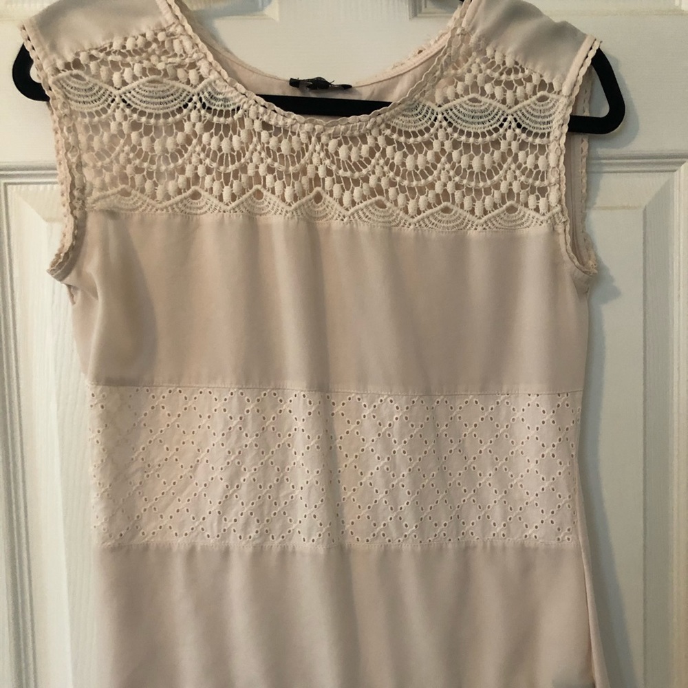 The Limited cream eye-lit blouse